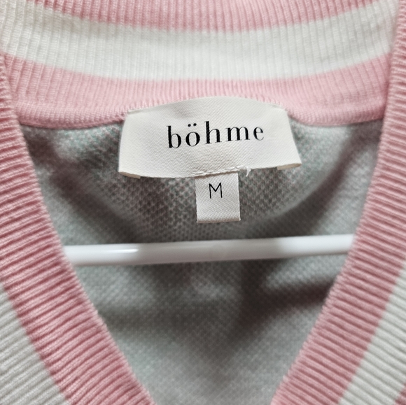 Böhme soft sweater vest bright teal and pink checkers with bows - Picture 4 of 6